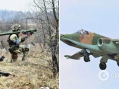 Украинские защитники »приземлили» очередной вражеский штурмовик Су-25