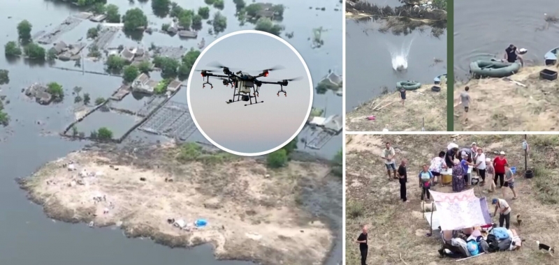 На помощь приходят технологии: украинский дрон доставил помощь жителям оккупированной части Херсона. Видео