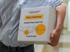 Переселенцы из Никольской общины в Киеве получили продуктовые наборы от Фонда Рината Ахметова