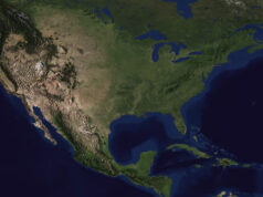 Северная Америка медленно погружается под землю